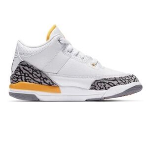 Jordan 3 Retro Laser Orange White Sneakers with Iconic Design Kids (PS)